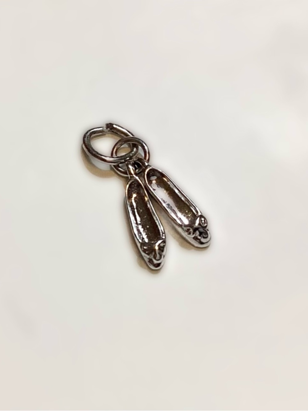 Sterling Silver Dance Ballet Slippers Shoes Pair Charm/Pendant